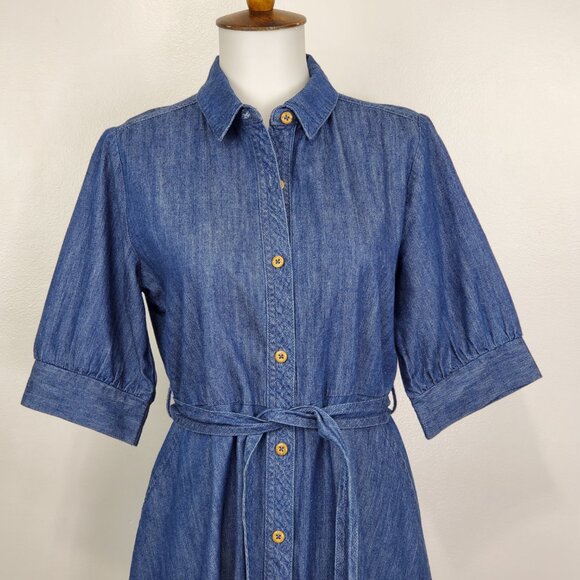 Wonder Nation Girl's Belted Jean Chambray Button Front Dress Size XL (14-16) - Picture 2 of 14